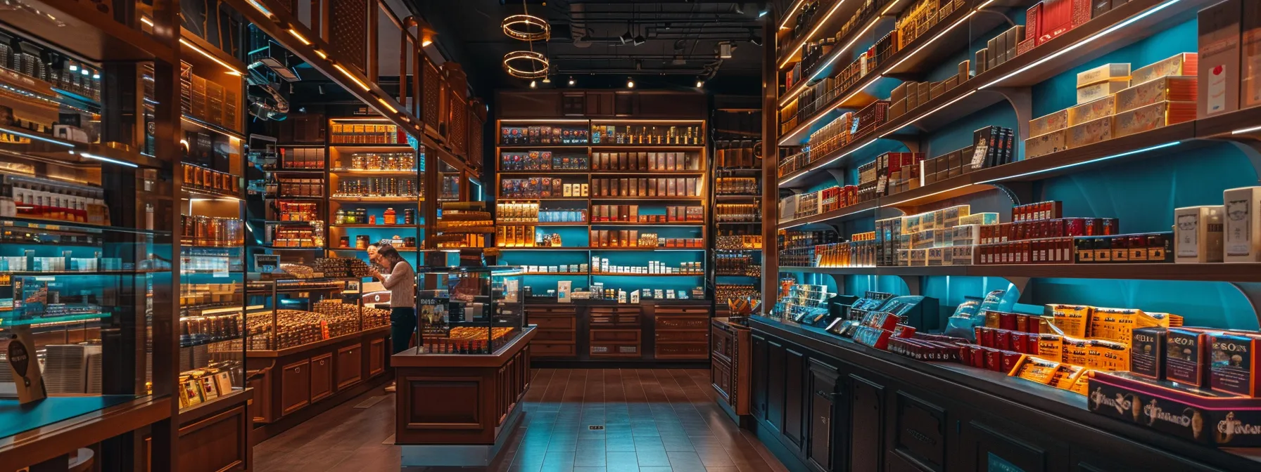 vibrant cigar shop display showcasing the latest trends and innovations in the industry.